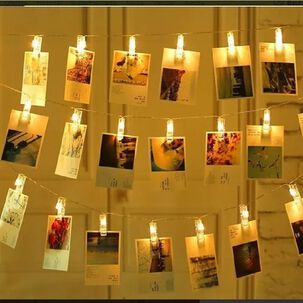 Guirnalda Luz Led 10 Clips Perritos Pinzas 2 Metros Fotos B5