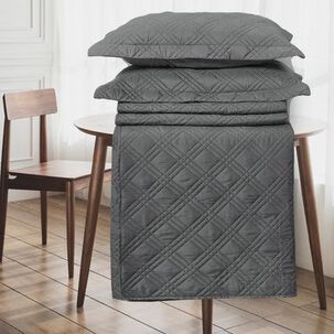 Quilt Andes Liso Gris 1.5 Plazas