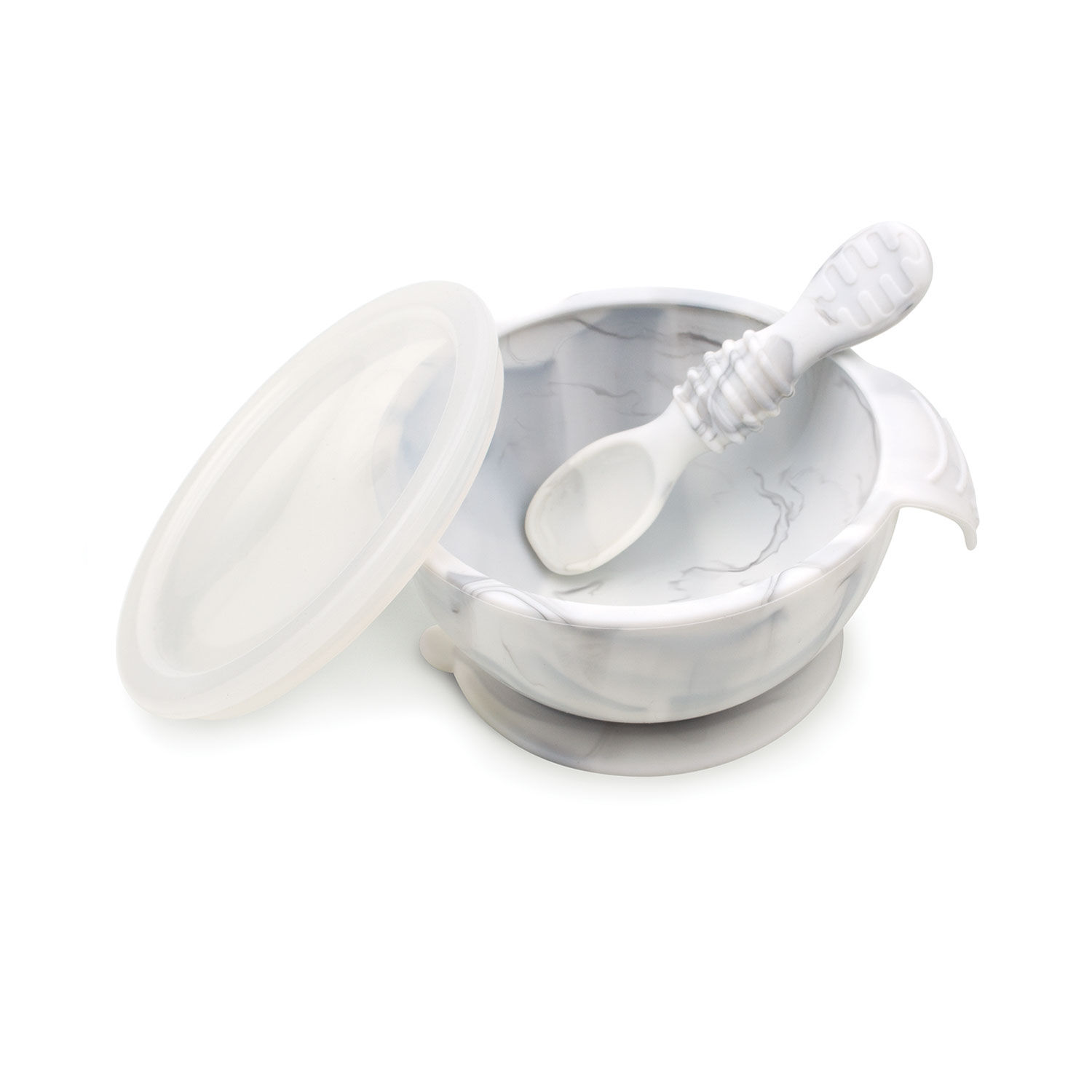 Mi 1er Plato+cuchara (silicona)/ Firstfeedingset Marmol image number 0.0