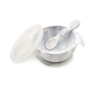 Mi 1er Plato+cuchara (silicona)/ Firstfeedingset Marmol