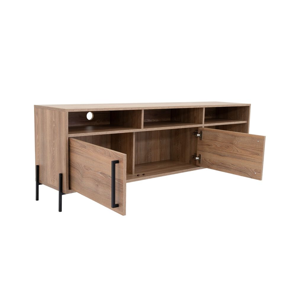Mesa De Tv 70" Con 2 Puertas 53,4x158,5x34,6 Cm Café Claro image number 1.0