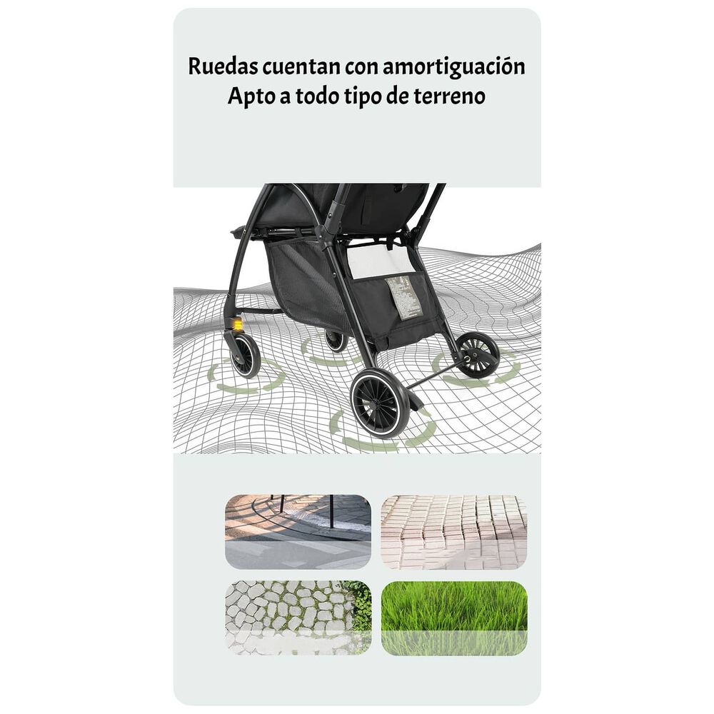 Coche De Paseo &Uacute;ltra Compacto Liviano Viena Gris Lubabycas image number 2.0
