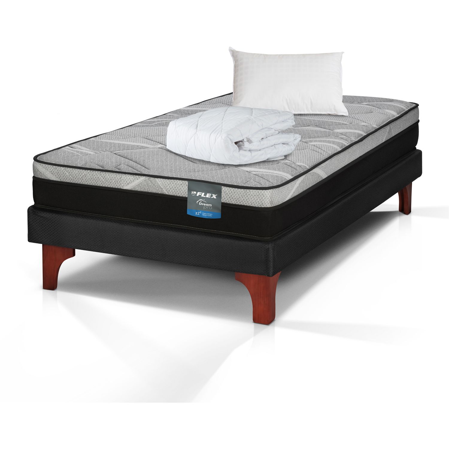 Cama Europea Flex Dream Pro / 1.5 Plazas + Almohada + Cubrecolch&oacute;n image number 2.0