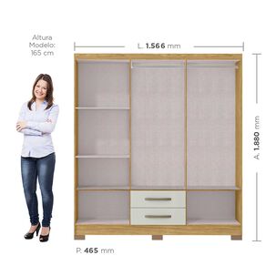 Closet 6 Puertas Classic Marrocos/ Off White 188x46,5x156,6