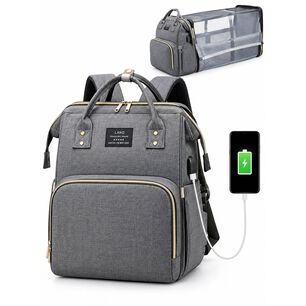 Mochila 3 En 1 Pa&ntilde;alera Cuna Y Mudador Port&aacute;til Para Beb&eacute;s