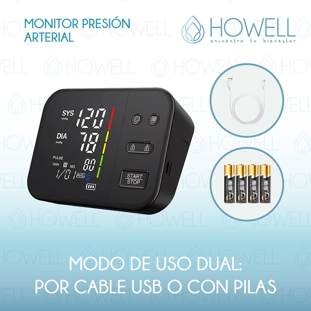 Tensi&oacute;metro V2 Toma Presi&oacute;n Digital Pro Howell Usb Bateria image number 7.0