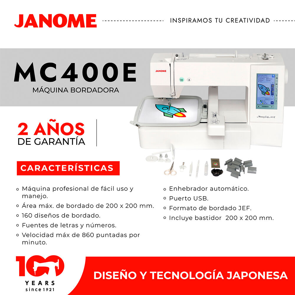 Máquina Bordadora Janome Mc400e image number 4.0