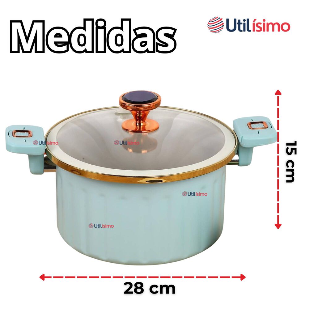 Olla De Micro Presión Esmalte Antiadherente Capacidad 12 Litros Color Azul image number 2.0