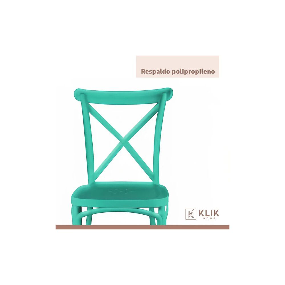 Comedor Rectangular Blanca 120x80cms + 6 Silla Crossback Danubio Menta image number 6.0