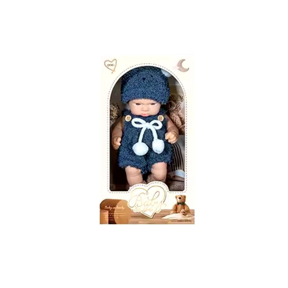 Juguete Mu&ntilde;eca Realista 29cm Silicona Vestido Azul Infantil image number 1.0
