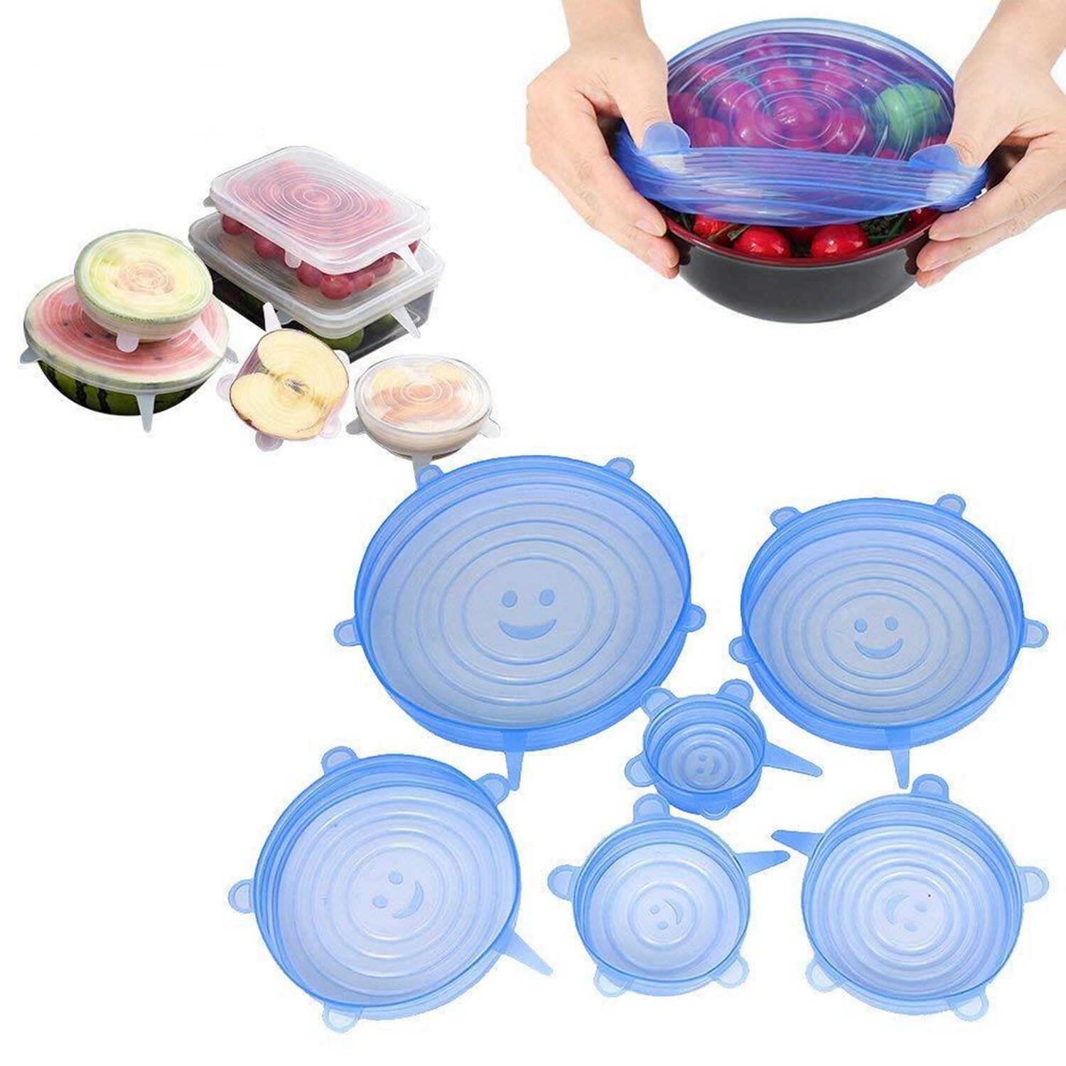Pack 6 Tapas Silicona Menaje Cocina image number 2.0