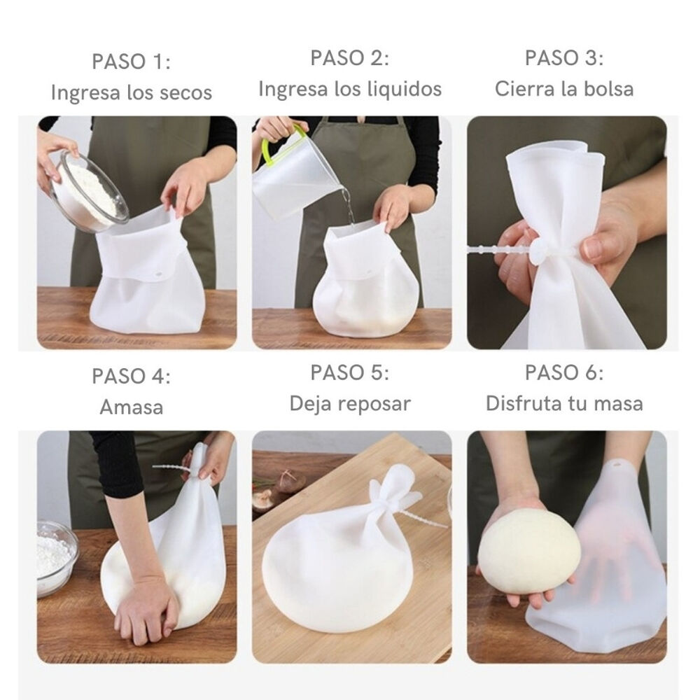 Set Para Amasar Tabla Más Bolsa De Silicona Utensilios Cocina image number 3.0