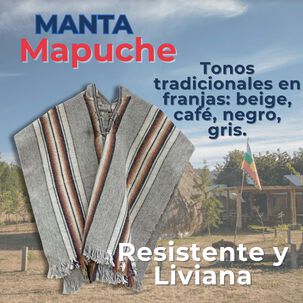 Poncho Manta Mapuche Lana Grueso Fiestas Patrias