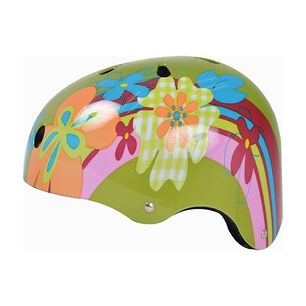 Casco Bicicleta Urbano Mtb Adulto Mujer Flores Verde