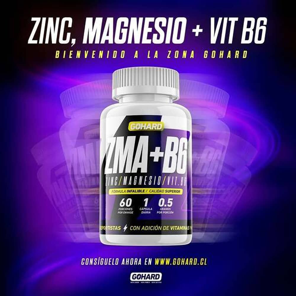 Zma + B6 - Gohard (zinc, Magnesio, Vitamina B6) - 60 C&aacute;psulas image number 1.0