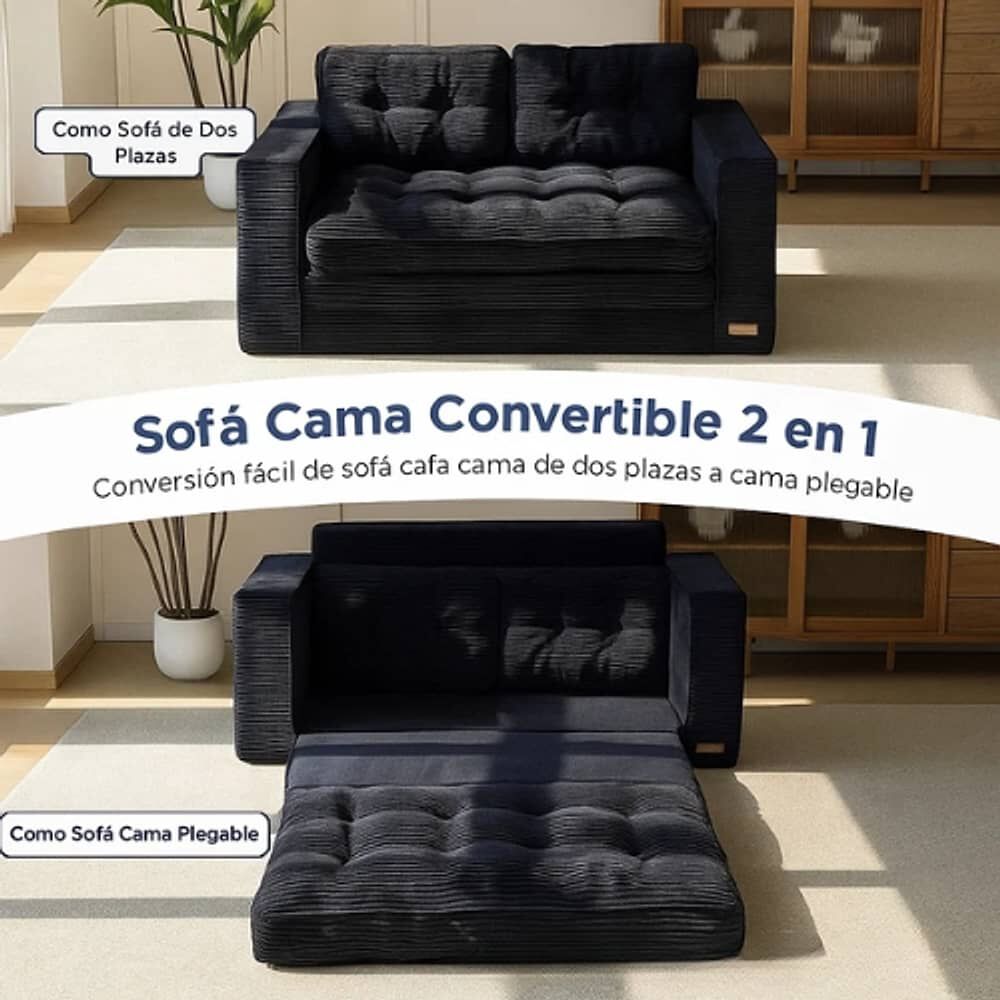 Sofa Cama 2 En 1 Convertible Plegable Espuma Densa image number 1.0