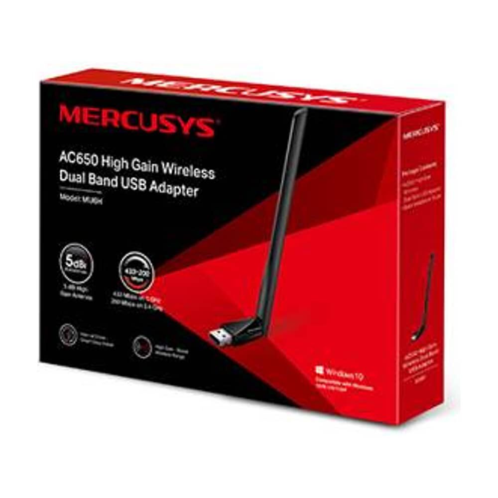 Adaptador Usb Inal&aacute;mbrico Mercusys Mu6h, Alta Ganancia Ac650, Banda Dual image number 2.0