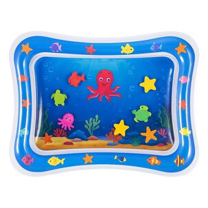 Alfombra De Agua Sensorial Para Bebes Inflable Color Azul