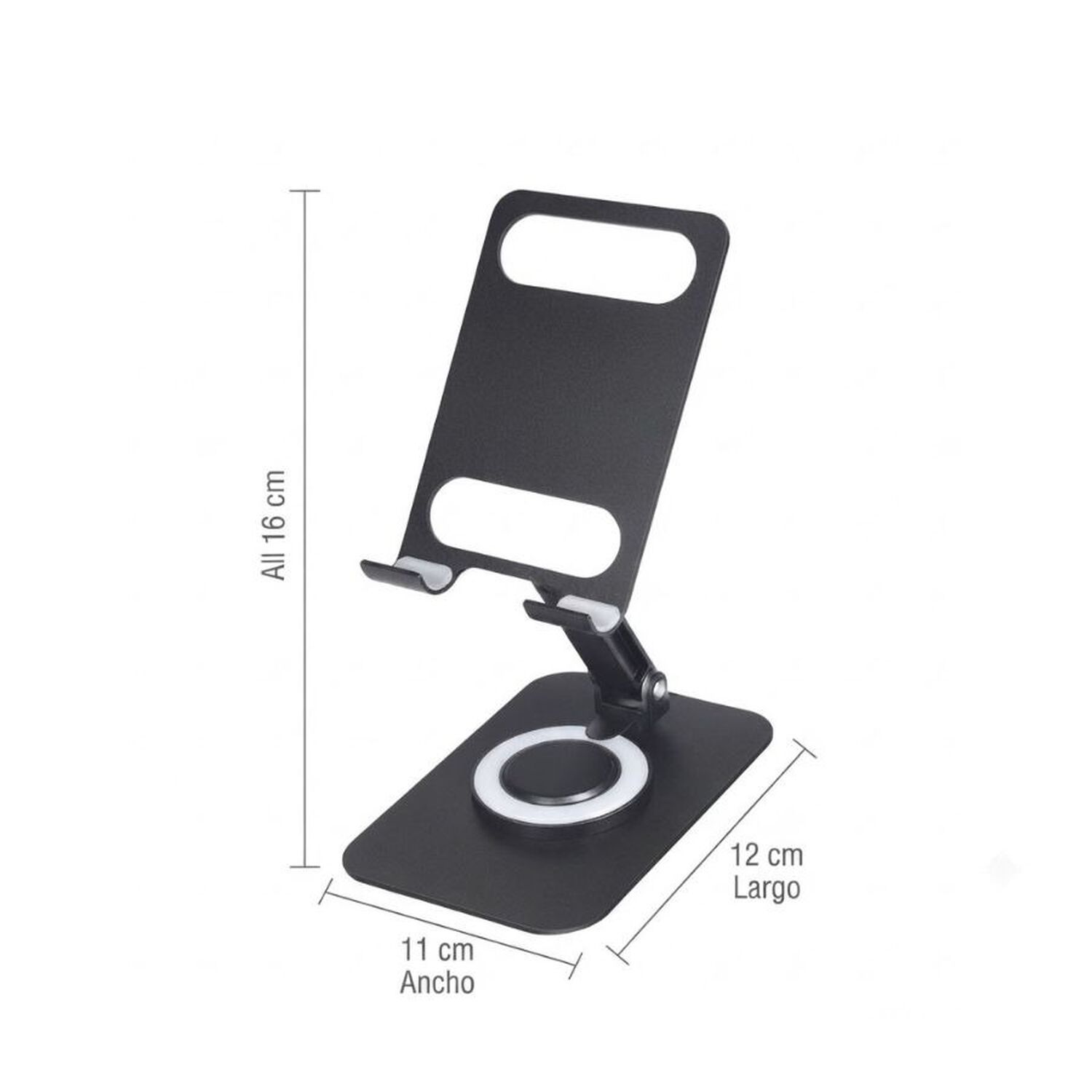 Soporte Escritorio Plegable Celular Tablet Giratorio 360 Negro image number 4.0