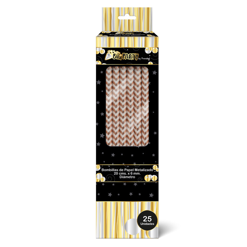 Bombilla Papel Zigzag Rose Gold 25 Unidades image number 0.0