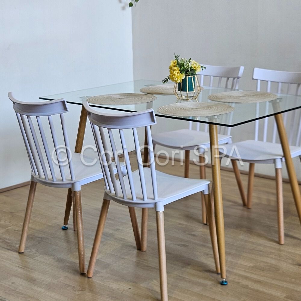 Comedor Vidrio Templado 120x80cms + 4 Sillas Windsor image number 0.0