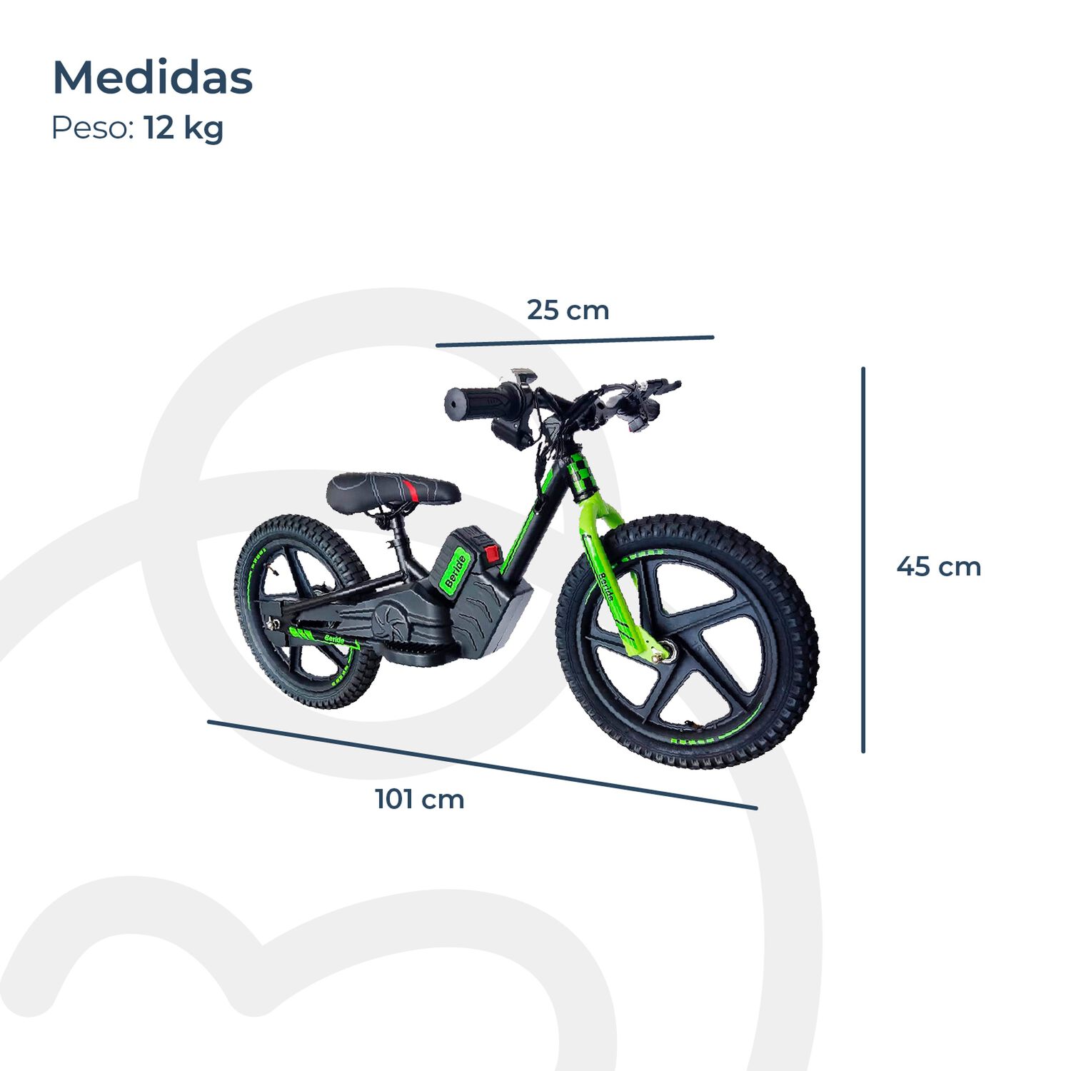 Bicicleta El&eacute;ctrica Beride Aro 12 Verde image number 4.0