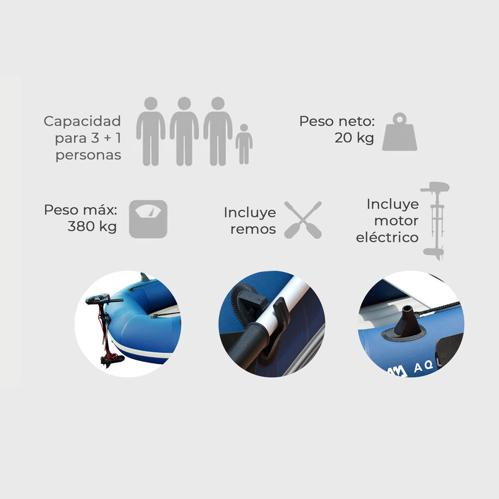 Bote Inflable Cl&aacute;sico + Motor El&eacute;ctrico / Aqua Marina image number 3.0