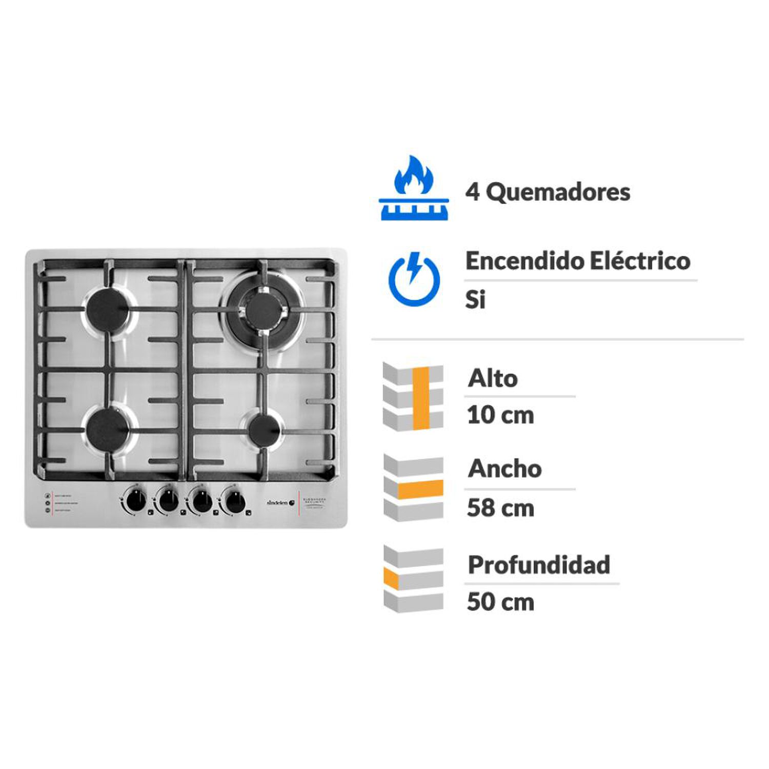 Encimera A Gas  Sindelen CEG-4670IN / 4 Quemadores image number 1.0