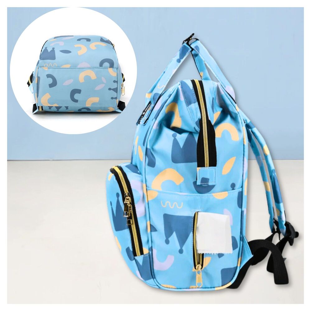 Mochila Maternal Oxford Bolso Pañalera Infantil Diseño Estampado Térmica E Impermeable Blue Sky image number 5.0