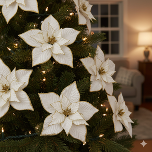 Adorno De Navidad Casaideal Flor Blanca