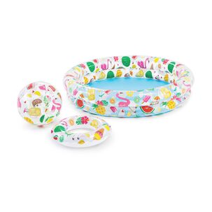 Piscina Redonda Inflable Con Pelota Y Flotador Intex / 150 Litros