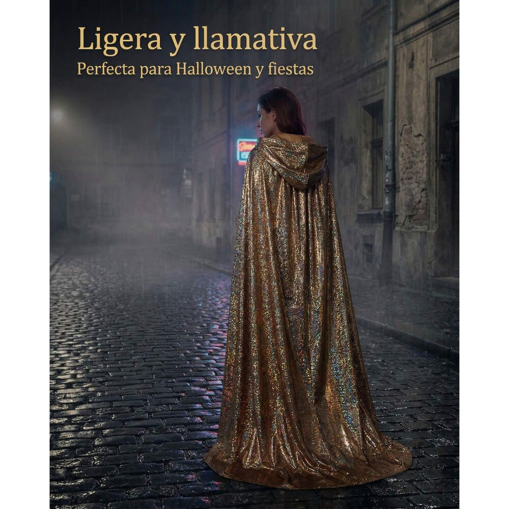 Capa Glitter Brillante Con Capucha Para Cosplay Y Disfraz image number 12.0