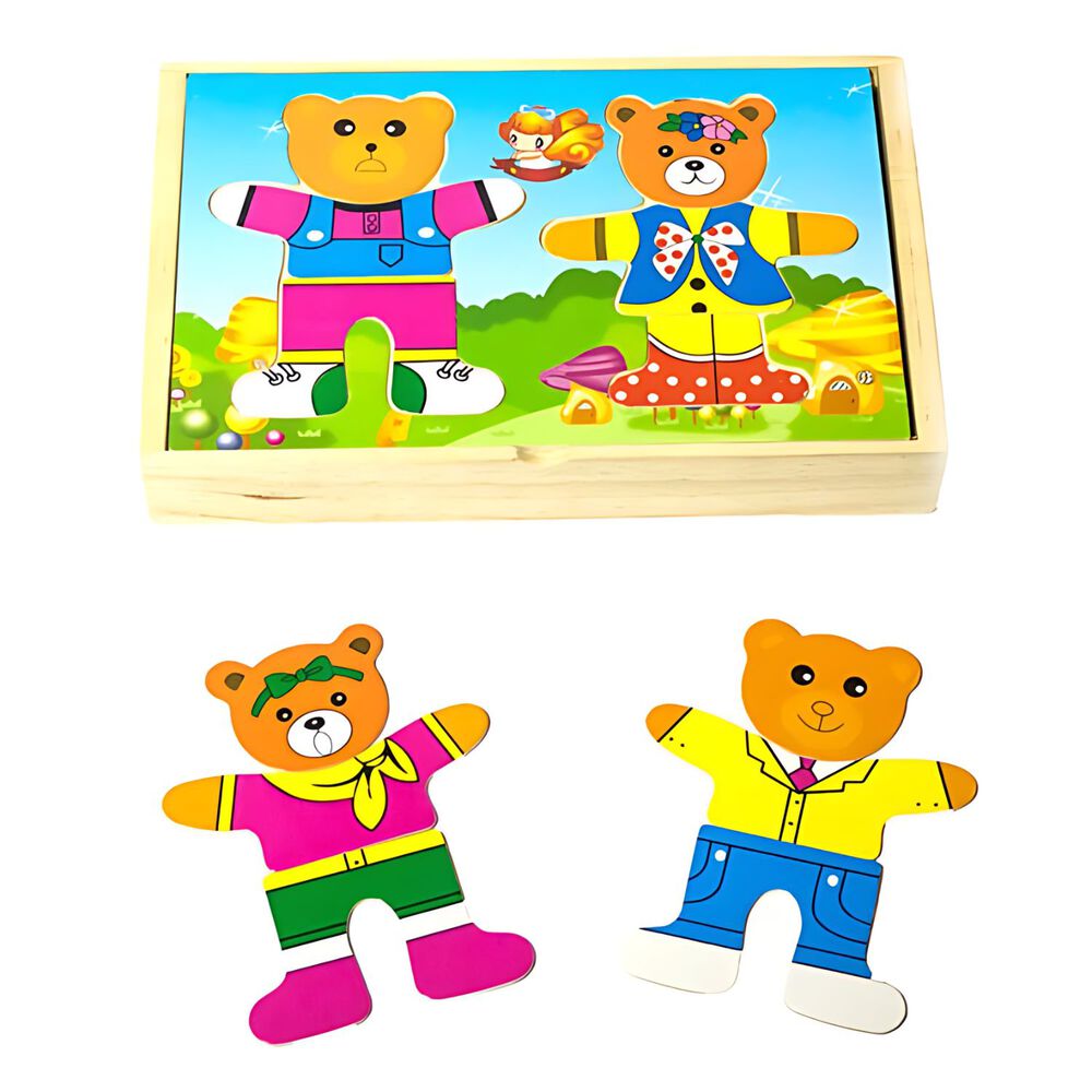 Juego De Puzzle De Osos De Madera Para Niños De 3+ Años image number 0.0