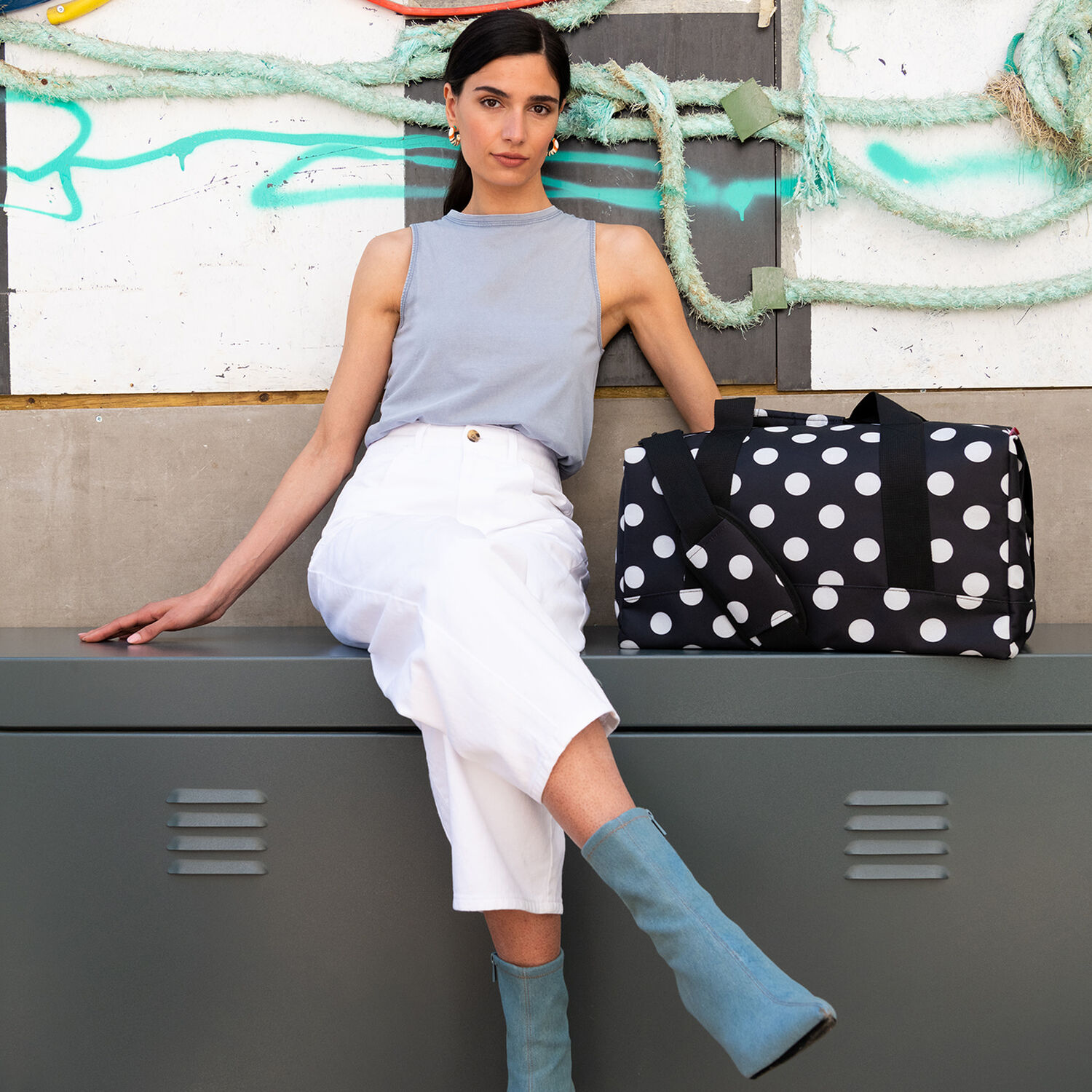 Bolso De Viaje Allrounder M - Dots White image number 1.0