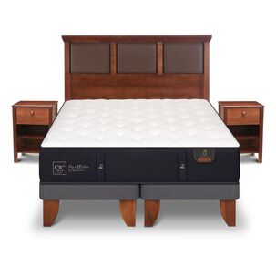 Cama Europea Cic Premium / King / Base Dividida + Set De Maderas