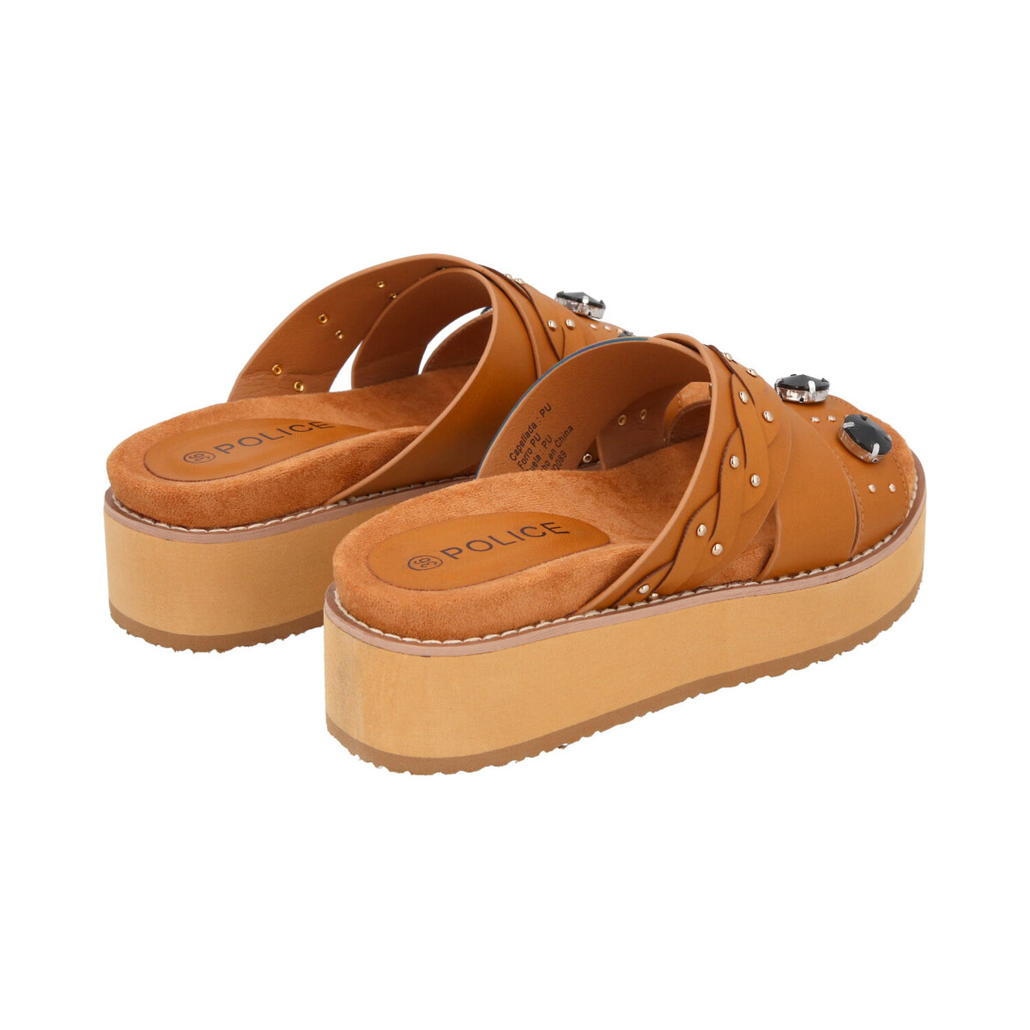 Sandalia Mujer Camel Plataforma Baltik Police image number 4.0