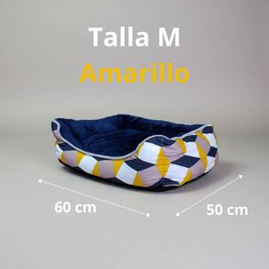 Cama Para Mascotas Espuma - Talla M (tricolor Amarillo)