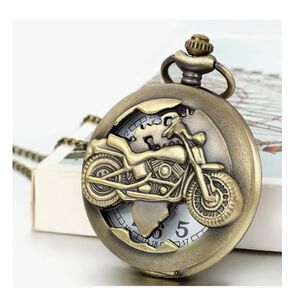 Reloj De Bolsillo Con Diseño De Moto