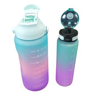 Set 2 Botellas Deportivas 2000ml Y 900ml Doble Boquilla