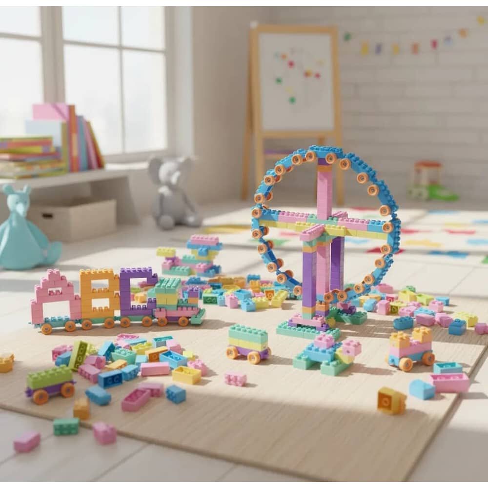 268 Bloques De Construcci&oacute;n Did&aacute;ctico Rosado image number 4.0