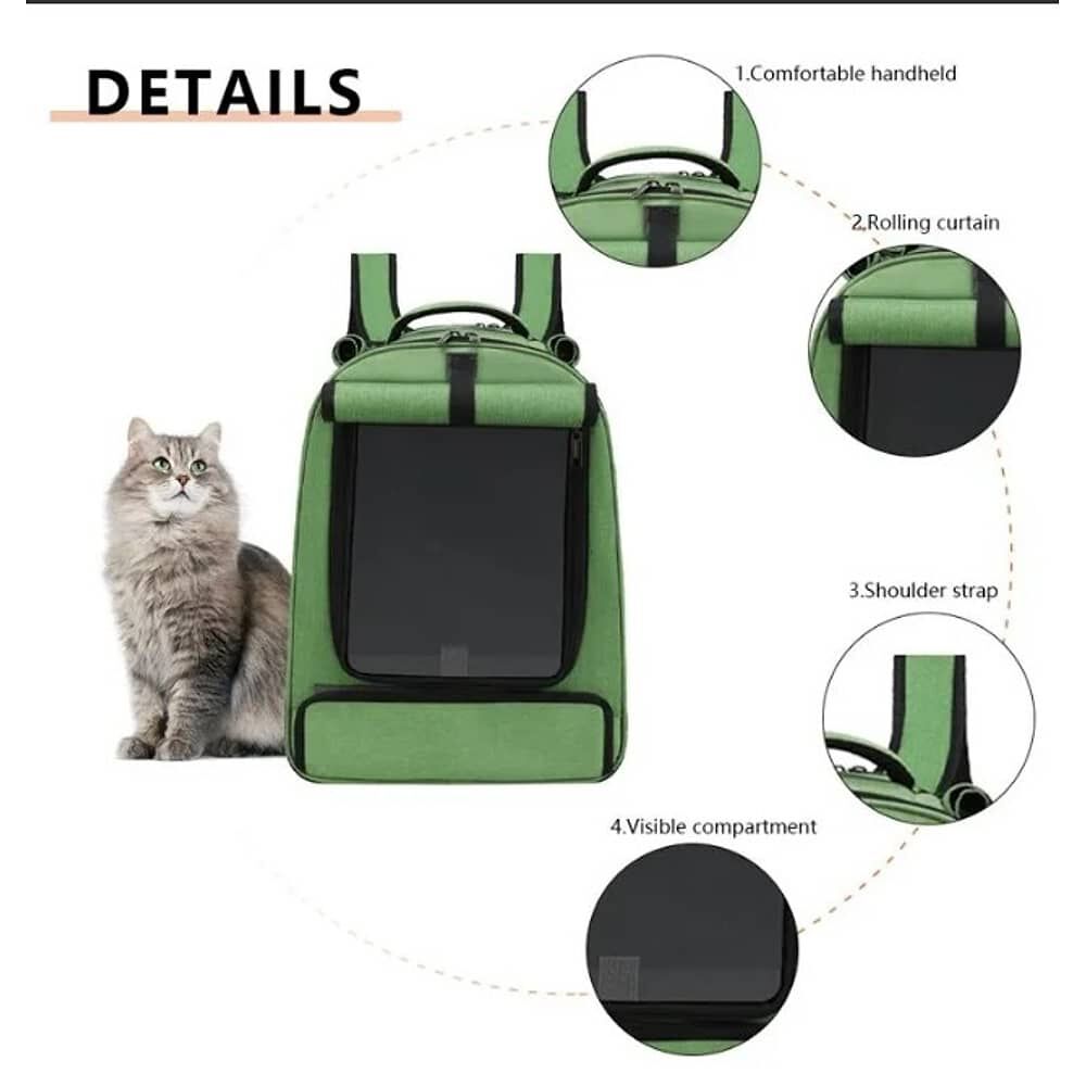 Mochila Bolso Transportes Malla Mascotas Perros Gatos Xl Beige image number 2.0