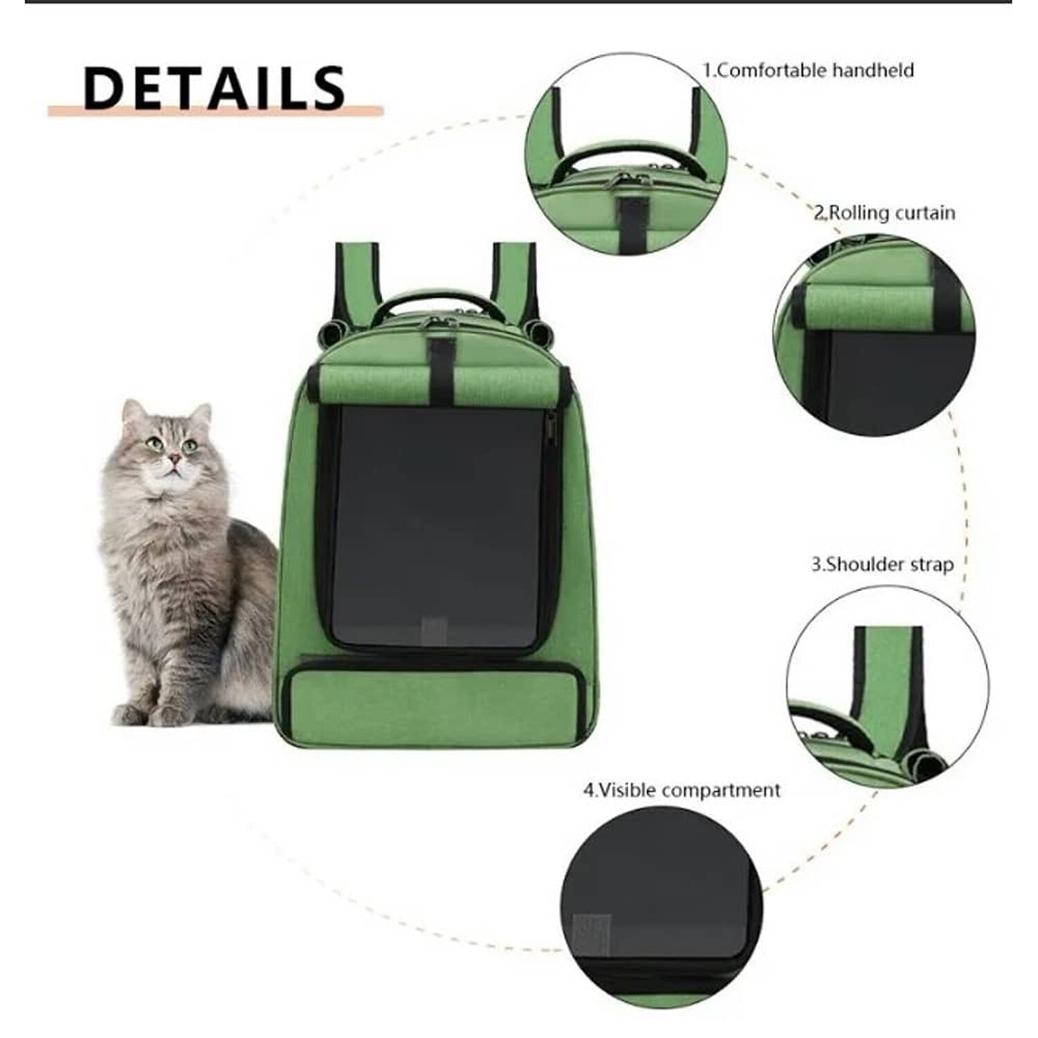 Mochila Bolso Transportes Malla Mascotas Perros Gatos Xl Beige image number 2.0