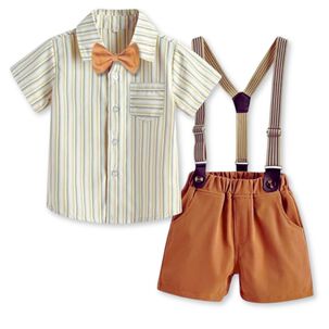 Conjunto De Vestir Con Corbatín Y Pantalón Corto 6 Meses A 4 Años Beige