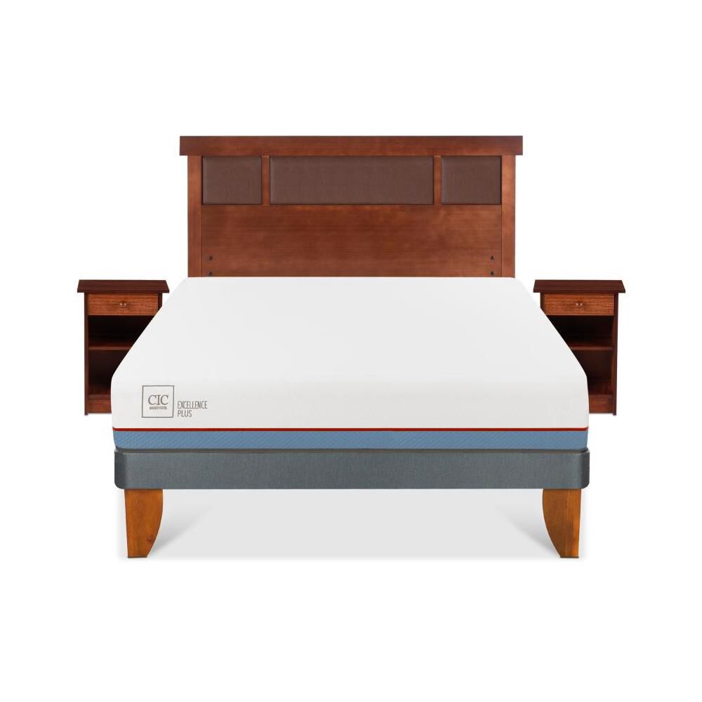 Cama Europea Cic Excellence Plus / 2 Plazas / Base Normal + Set De Maderas image number 0.0