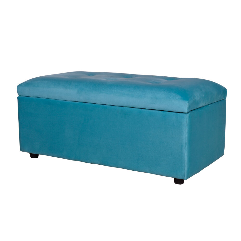 Banqueta Baul Felpa Turquesa 95x50x45 image number 2.0