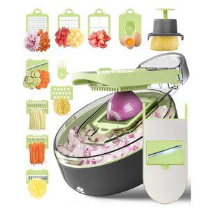 Cortador Picador De Verduras 13 En 1 Con Accesorios Redondo