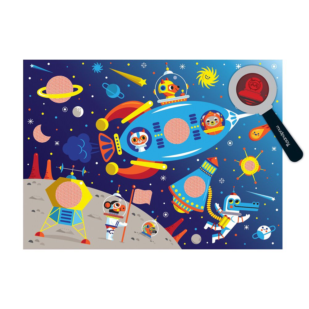 Puzzle 42pcs Con Dibujos Secretos Espacio Exterior Mudpuppy image number 0.0