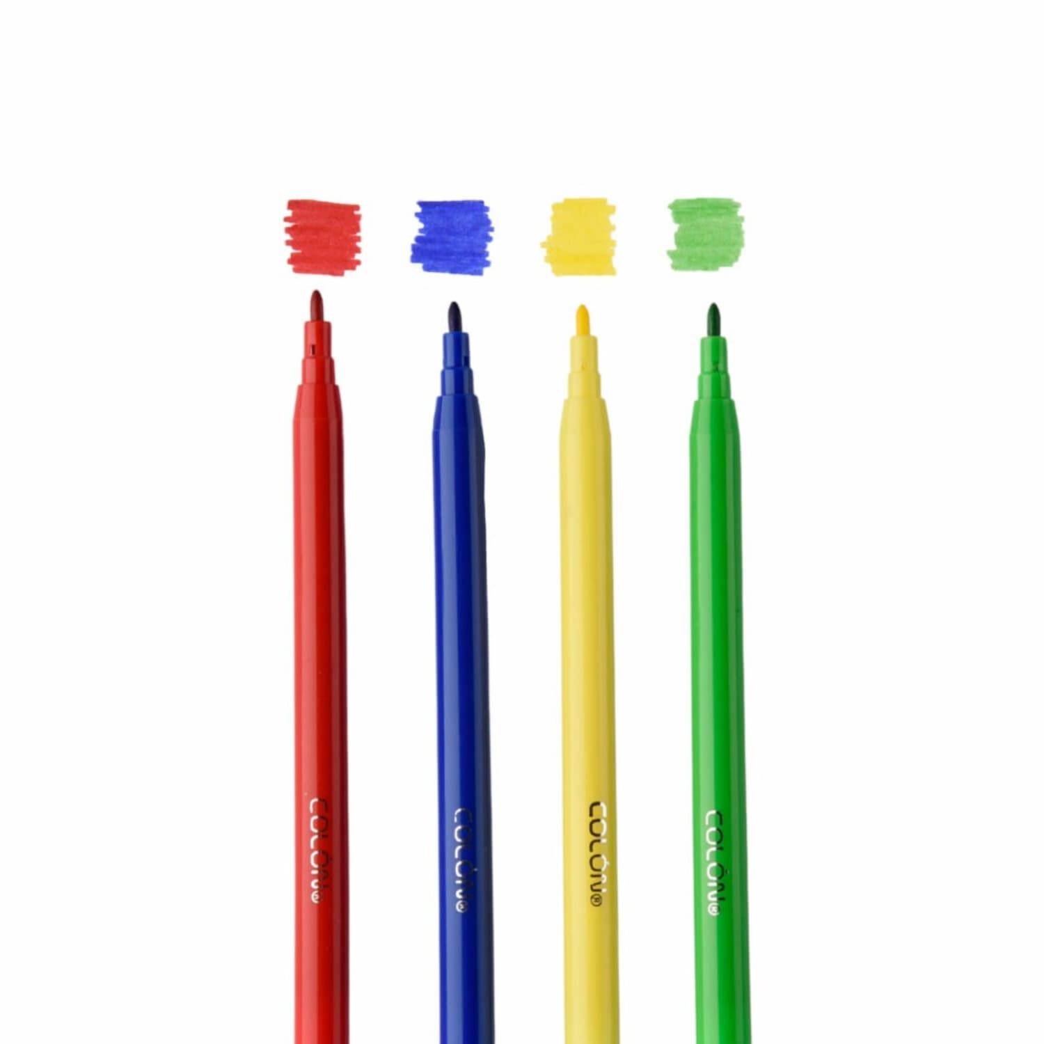 Pack X 4 Plumones De Colores Para Dibujo 6 Unidades Col&oacute;n image number 0.0