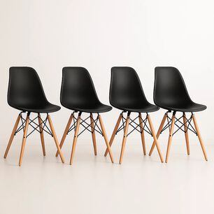 Pack De 4 Sillas Eames Negra