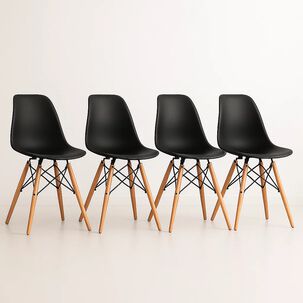 Pack De 4 Sillas Eames Negra Pack De 4 Sillas Eames Negra